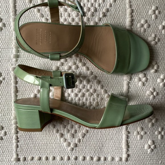 MARYAM NASSIR ZADEH Sophie Sandal, blue/green patent leather, Size 37, like New! - Picture 4 of 6